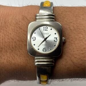 Silver Studio Time Cuff Watch
